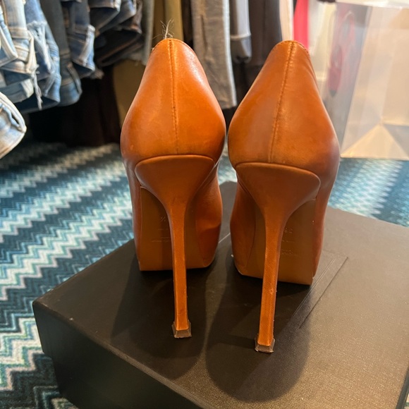 Ysl platform pumps in brown leather size 36.5. great condition with box - Picture 3 of 5